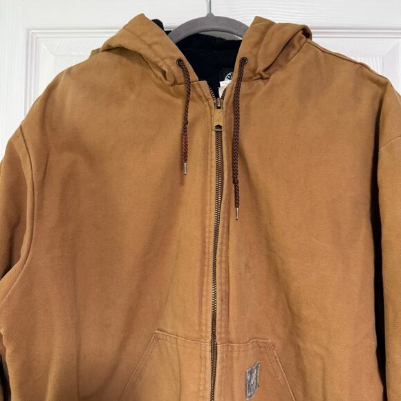 Polar King by Key Men's Tan Canvas Full Zip Hooded Lined Jacket Size Large - Picture 13 of 16